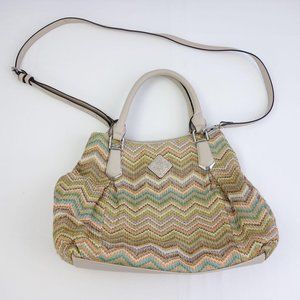Simply Vera Vera Wang Multi Color Chevron Pattern Convertible Purse
